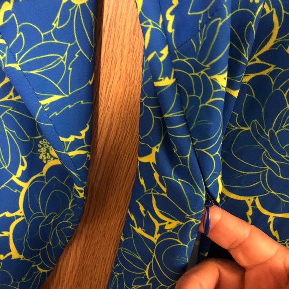 Vintage Asian Blue Floral Maxi Dress - Picture 4 of 7